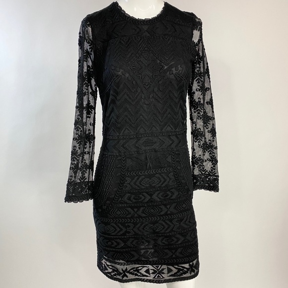 ISABEL MARANT X H&M BLACK LACE EMBROIDERED DRESS 6 - Picture 3 of 6